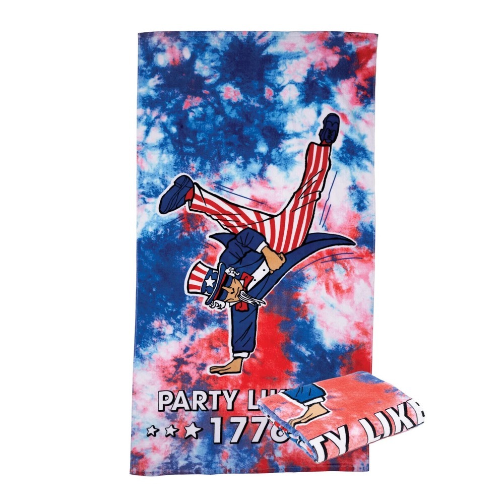 NWT Spirit‎ of America Cotton Blend 1776  / Patriotic Print Beach Towel 34 ×64